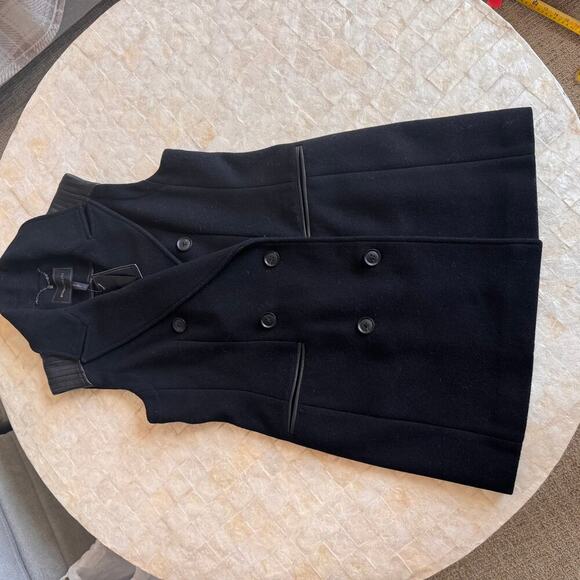 BCBG Vest Coat Dress Jacket ROXY black wool blend peacoat NWT NEW SZ S SMALL - Picture 2 of 8